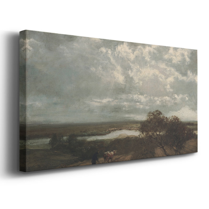 Série paysage - DCX - Toile tendue avec châssis encadré - Prêt à être accroché, H 25 po x l 49 po, Doré