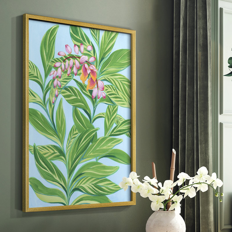 Tropical Shell Ginger I Framed Print - Solid Wood, 14" H x 11" W