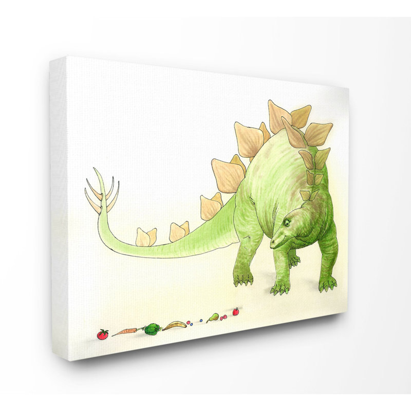 Ramsel, dinosaure et fruits, Toile tendue, H 36 po x l 48 po