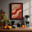 Flowing Terracotta Waves Geometric - Framed Print-694370275-694370276