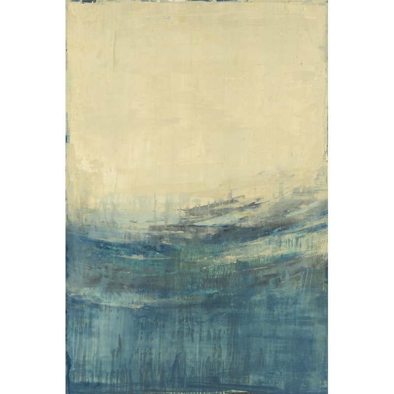 «Deep Blue Seas» par Chelsea Art Studio - impression d'art graphique, Gel coupé au couteau, H 60 po x l 40 po x P 1,5 po