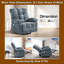 Fauteuil inclinable pivotant surdimensionné avec massage par vibration, chauffage lombaire et chargeur USB-1916564325