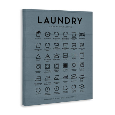 «Laundry Cycles Symbole», art mural sur toile, lettré et doublé