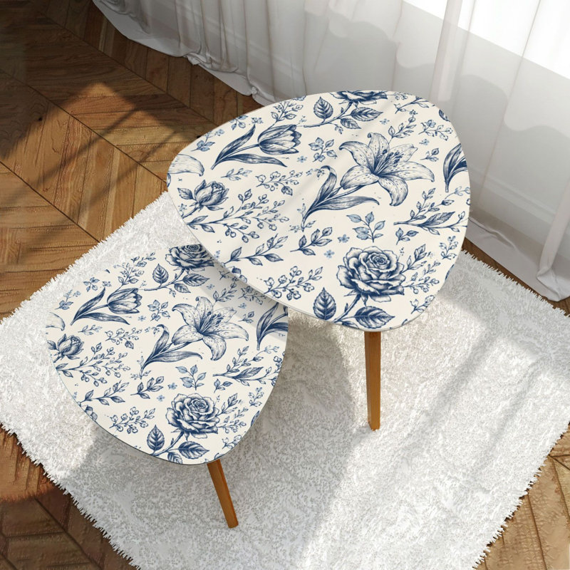 Ensemble de 2 tables basses gigognes Triangle
