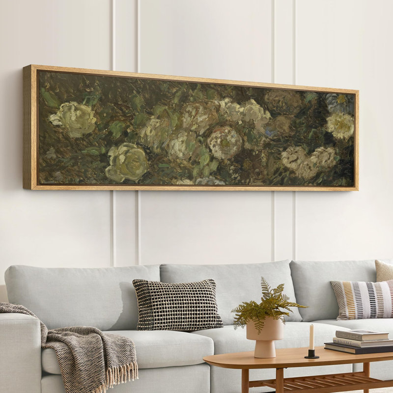 Impressionnisme sur toile, impression de jardin impressionniste, H 20 po x l 60 po, Naturel