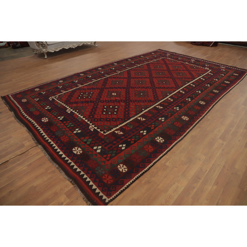 Flat Weave Wool Kilim Vegetable Dye Area Rug 8x13