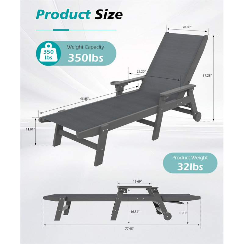 Lounge Chair Outdoor, Dark Gray