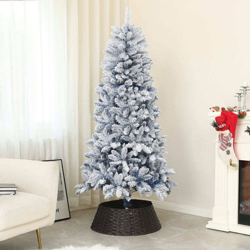 Arbre de Noël artificiel avec branches enneigées, charnières, 6'