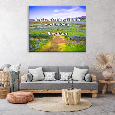 Citation artistique «Si ce n'est pas effrayant, ce n'est pas la peine de le faire. Toile tendue par Rhys Ifans Gallery