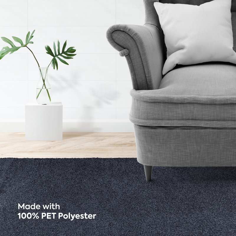 Modern Plush Pet and Kids Friendly Solid Color Area Rugs, Stain & Fade Resistance, Bedroom, Playroom and Kidsroom, Event, Wedding, Perfect for Living Room, Dining Room, Petrol Blue Menzel Rug