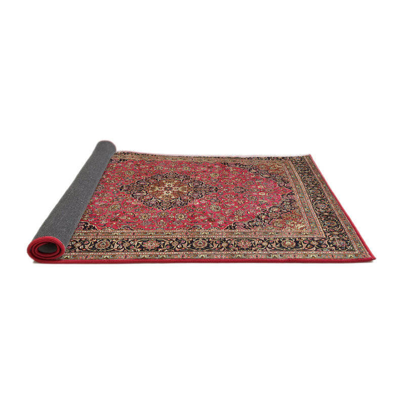 Tapis beige/gris/rouge traditionnel, Rond 4 pi