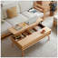 Table basse surélevée Table basse 100% bois de chêne massif Plateau en bois massif de couleur naturelle avec tablette de rangement-1790432280
