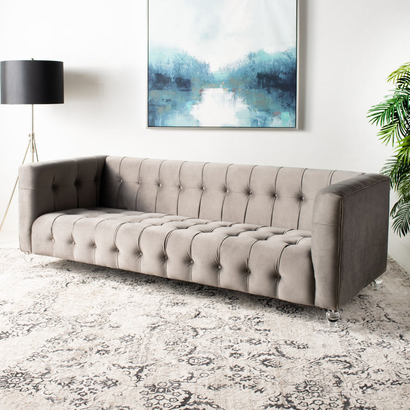 Canapé à accoudoirs 90,6" tuxedo Bree, 100 % polyester gris