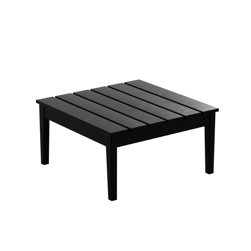 Joubert Outdoor Square HDPE Coffee Table, Black