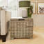 Maquoit Handmade Kubu Rattan Storage Side Table Limewash