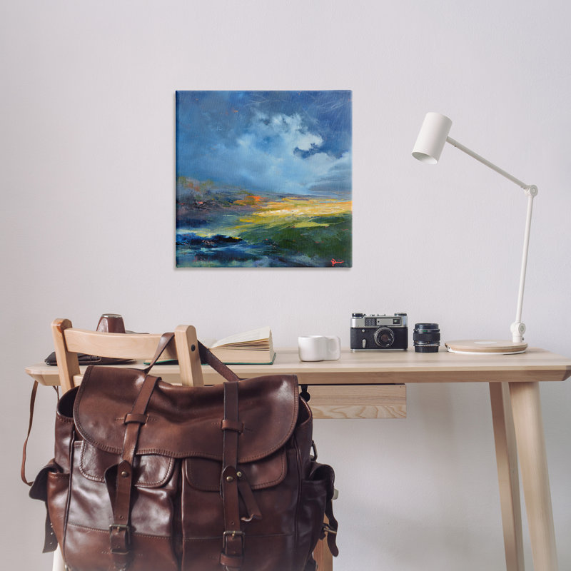 «Stormy Abstract Landscape», art mural sur toile par Patrick Dennis, H 30 po x l 30 po