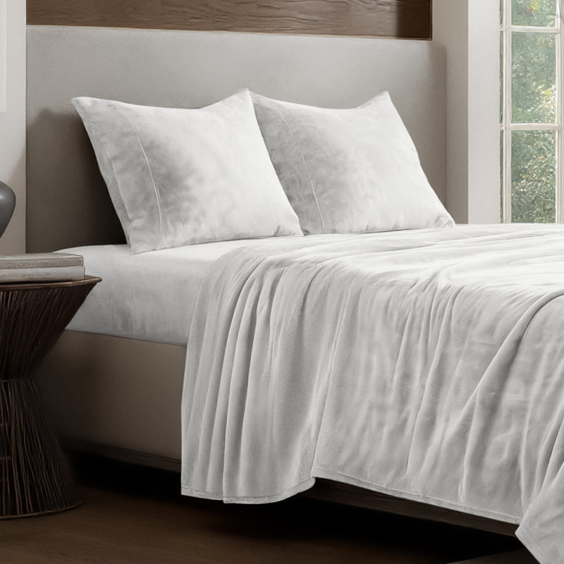 Ensemble de draps Microplush, Ensemble de draps pour grand lit + un drap-housse , Antique White