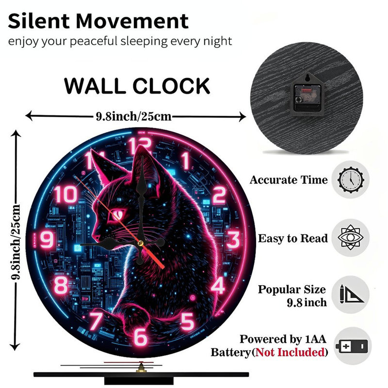 Horloge murale néon