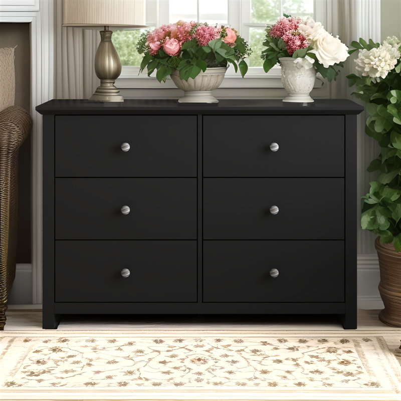 Commode double 6 tiroirs Tevrat, Noir
