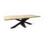 McKinleyville Oak Solid Wood Top Metal Base Dining Table