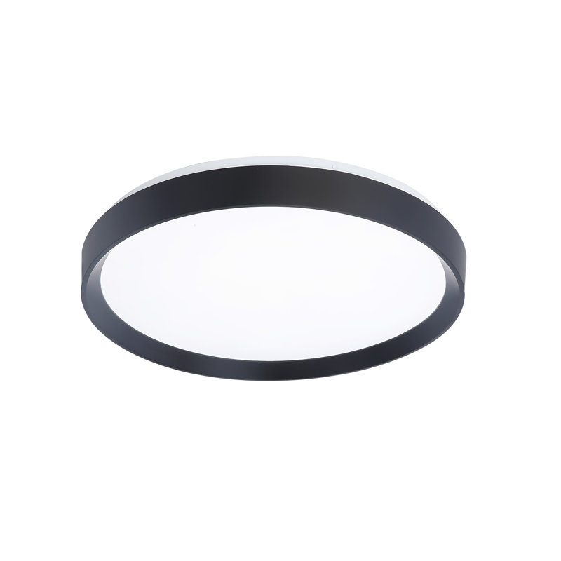 Plafonnier encastré à DEL 19 po Hudson 5CCT, Noir mat, H 3,25 po x l 18,9 po x P 18,9 po