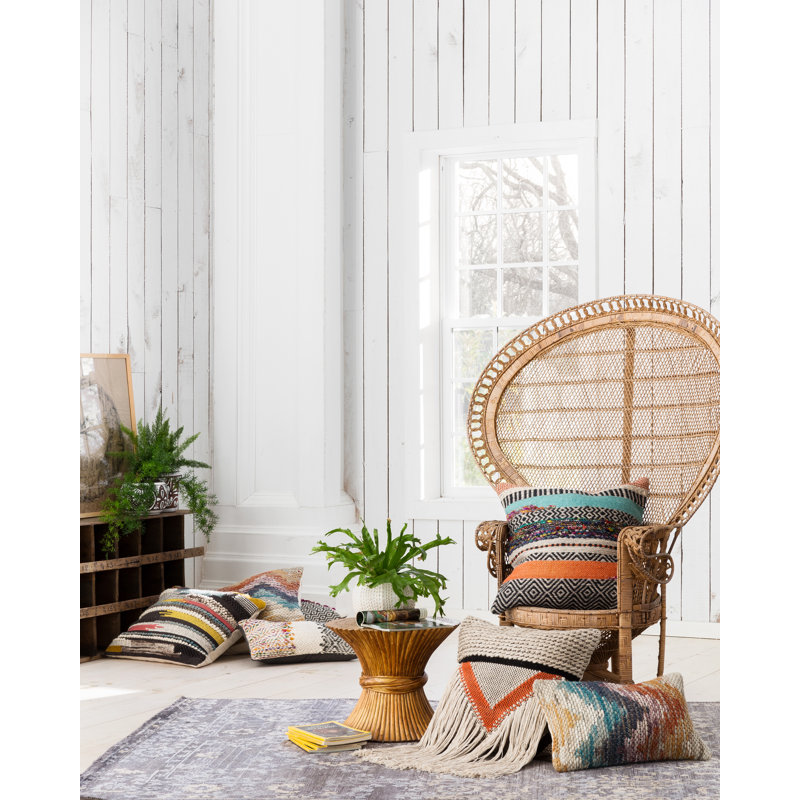 Multicolor Striped Cotton Blend Square Kids Pillow
