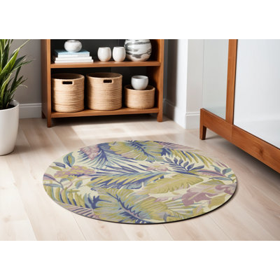 Tapis botanique tropical touffeté à la main 6 pi