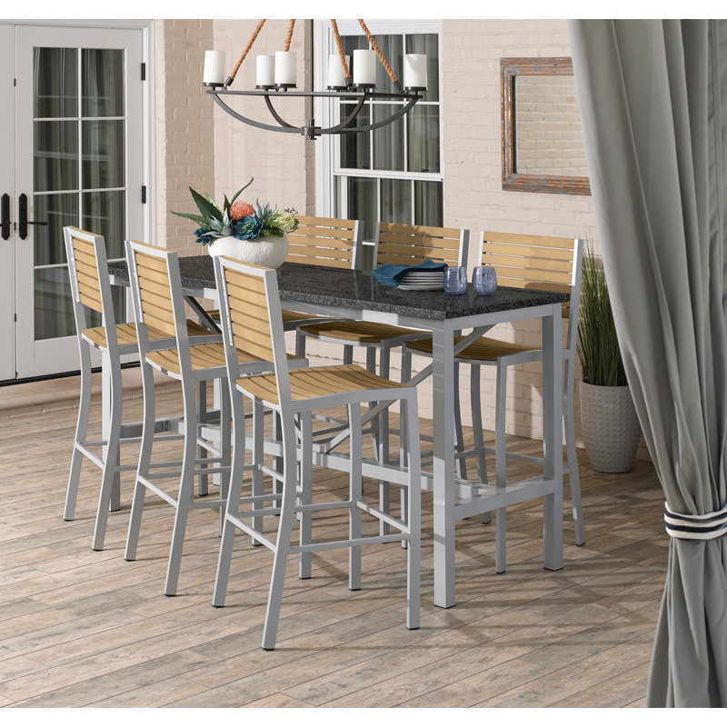 Travira 31.76" Patio Bar Stool, Tekwood Natural