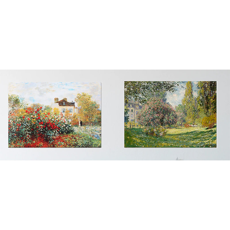«Garden and the Parc», ensemble de 2 reproductions de peintures à l'acrylique, H 12 po x l 18 po x P 4 po, Pas de tapis