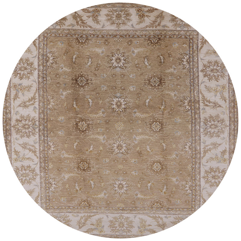 Tapis oriental brun clair Lokki, Rond 6 pi