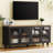 Farmhouse Tv Stand With Tempered Glass Doors For Tvs Up To 70", Versatile Sideboard With Adjustable Shelves, Elegant Buffet Cabinet With 5 Solid Wood Gourd-Shaped Legs For Living Room-410909043