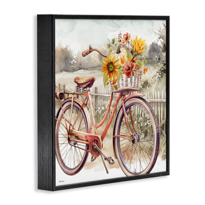 Art automnal encadré à bicyclette par Nicole DeCamp