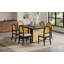 Ensemble de table de salle à manger de ferme pour salle à manger de 6 à 59,8 po avec placage de chêne vieilli et 6 chaises en rotin, mobilier de cuisine rustique pour la salle à manger (espresso) TREXM-482863879