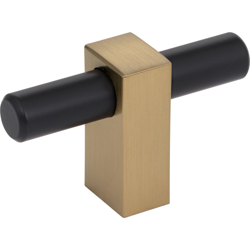 Bar Knob, Matte Black/Satin Bronze