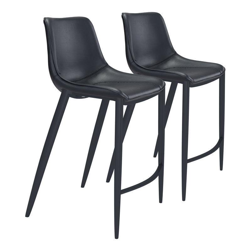 Upholstered Counter Stool with Metal Frame