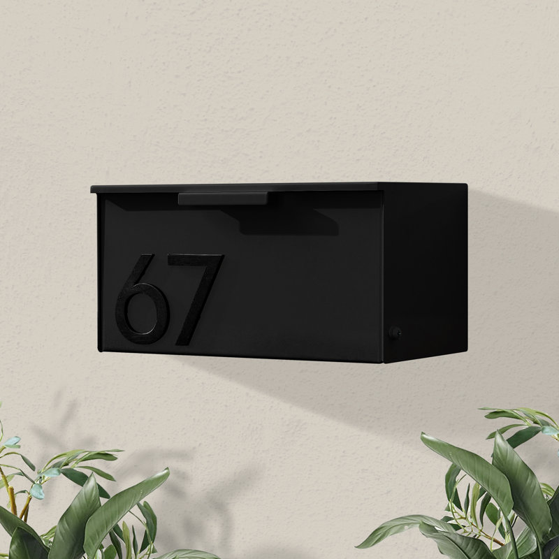 Boîte aux lettres murale Short Stack, Noir, Noir, Oui