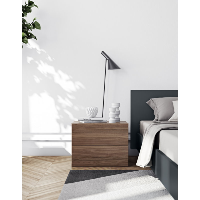 Coppin 152.4cm W Manufactured Wood Bedside Table, Walnut