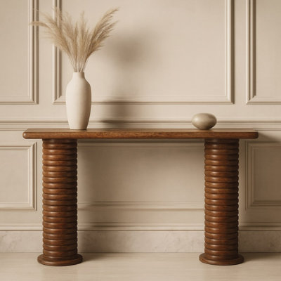 Console à pieds sculptés en bois massif