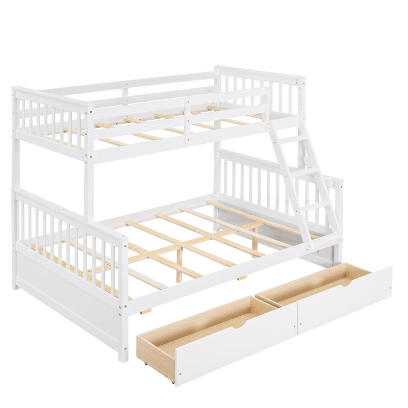 Reston Twin-Over-Full Convertible Bunk Bed with 2 Drawers by Sand & Stable, White