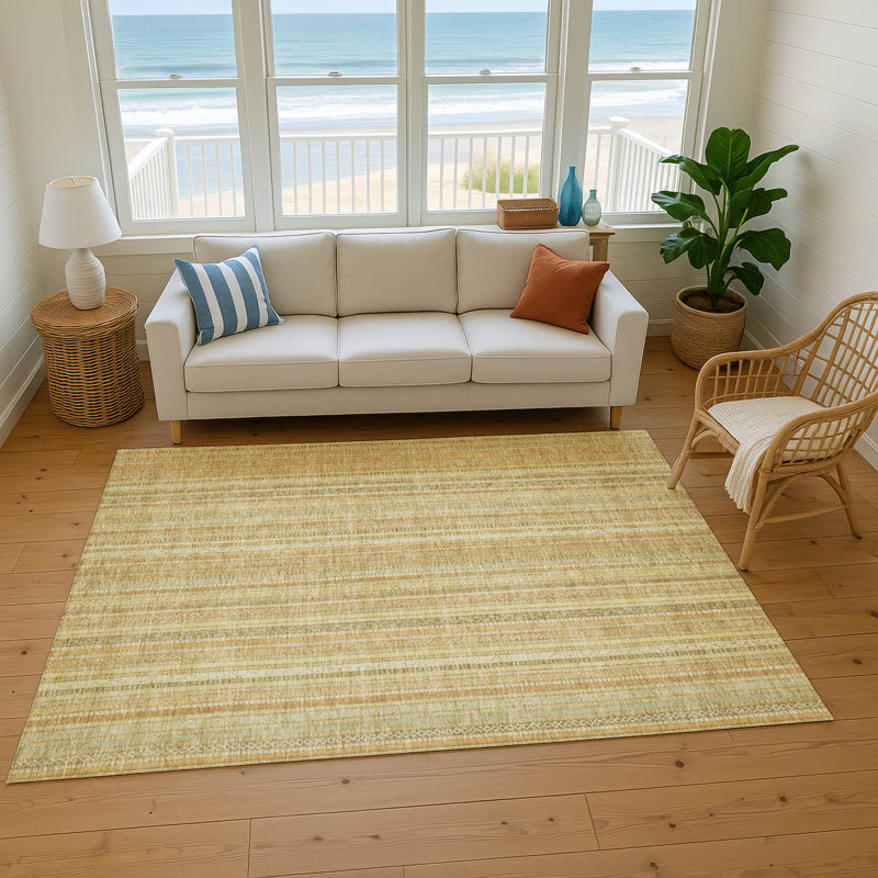 Tapis à rayures de qualité supérieure lavable à la machine AMF1655, Rectangle 10 pi x 14 pi
