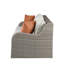 Canapé de patio Salena Gris 3 places en résine tressée résistante aux intempéries avec coussins beiges imperméables, 2 poufs réversibles, table basse escamotable et coussins décoratifs
