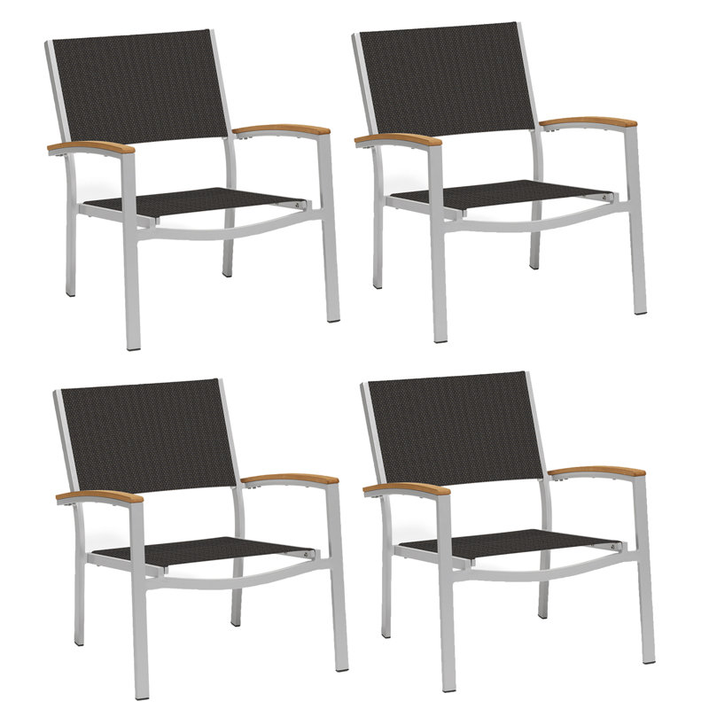 Travira Outdoor Lounge Chair, Natural Tekwood, Ninja