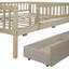 Lit de jour double en bois avec deux tiroirs - Structure en matériau, fonction d'économie d'espace, multifonctionnel pour la chambre à coucher, pièce d'assemblage simple naturelle et espace de construction Utilisation de rangement supplémentaire facile à assembler-217286513-217286476