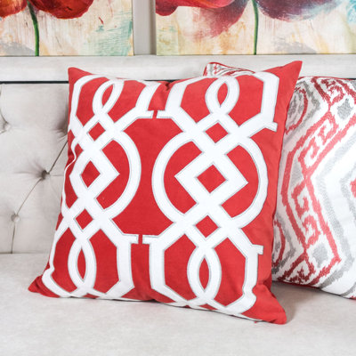  Applique Velvet Throw Pillow