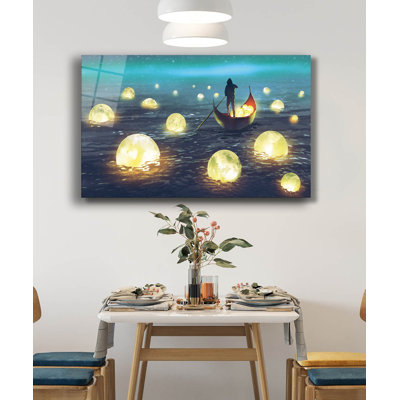 Superbe peinture décorative en verre trempé de 23,6 po x 35,4 po | 100% verre trempé, épaisseur: 0,16 pouce | Parfait pour la décoration intérieure, l'esthétique moderne et l'art mural élégant