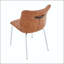 Chaise de salle à manger en cuir ciré brun huilé avec capitonnage à losanges - ensemble de 2-129041804-129041801
