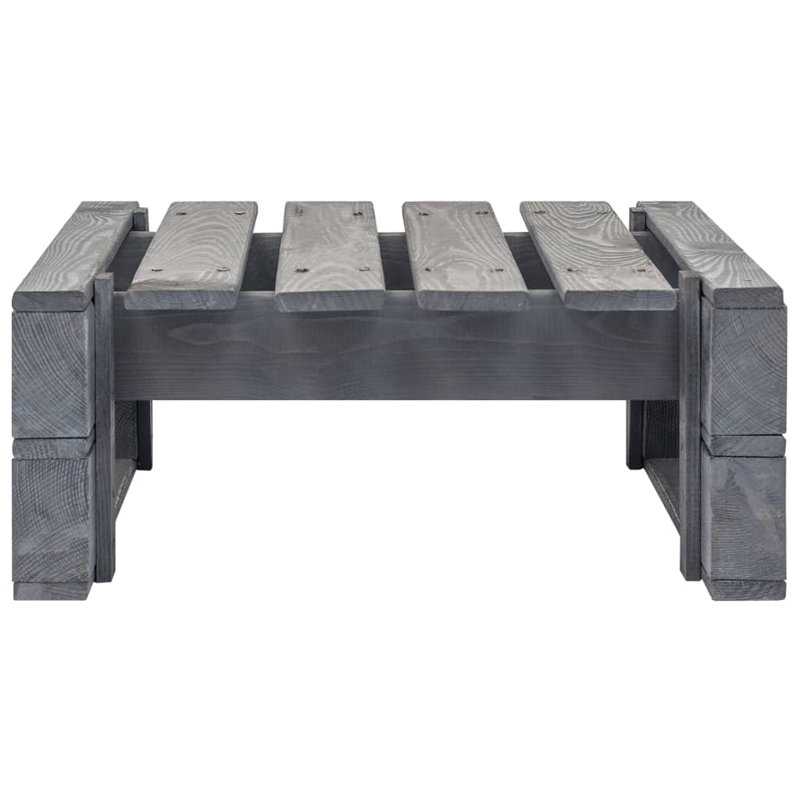 Isidro Pine Outdoor Ottoman, Grey