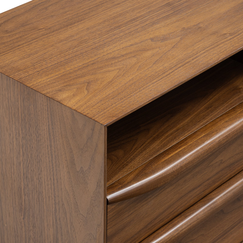 Cura American Black Walnut Wood Nightstand