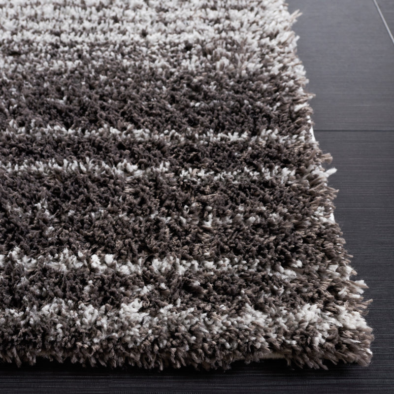 Tapis gris / gris foncé Omaury, Rond 7 pi