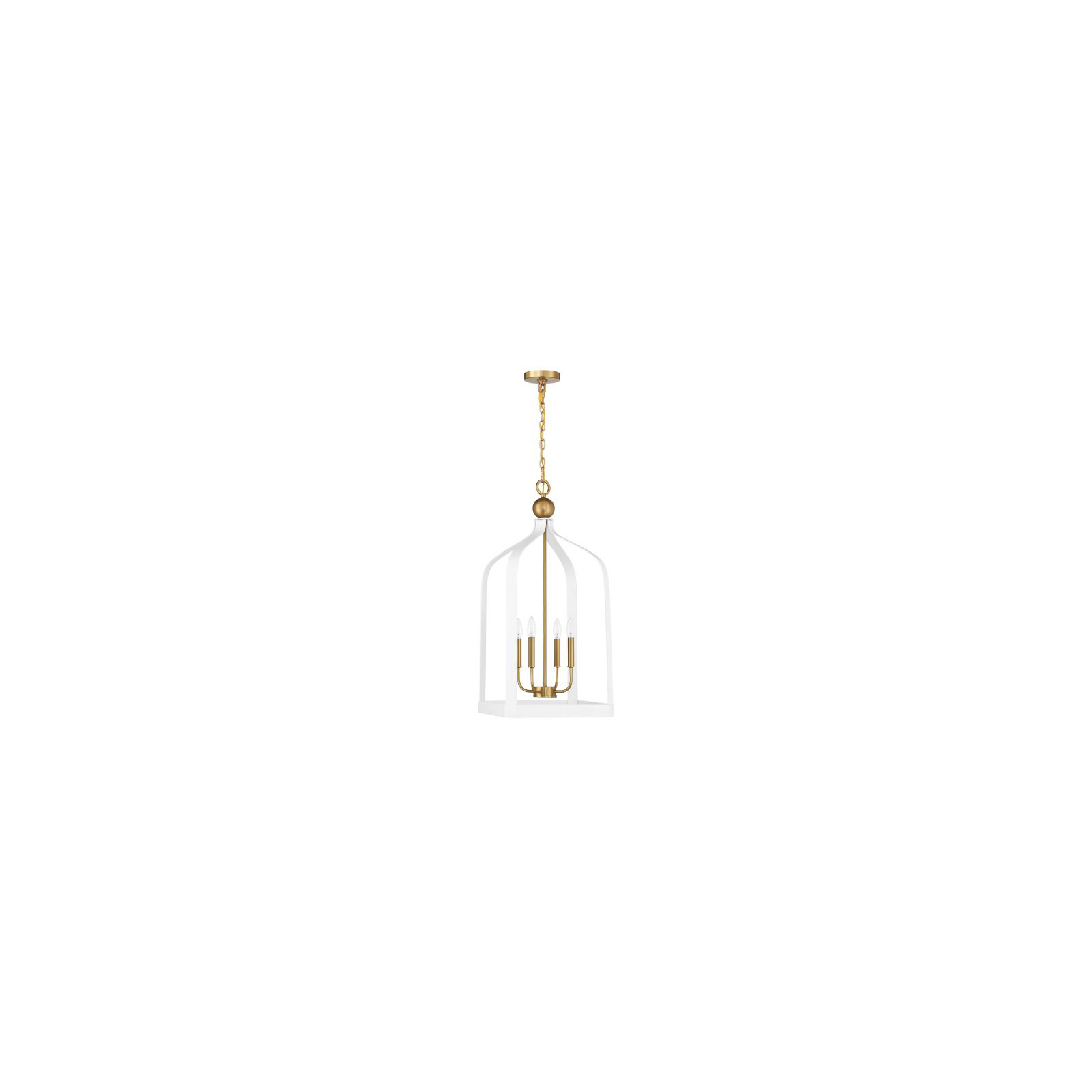 Kenmore Chandelier, White, 32" H x 15" W x 15" D, 4 Lights